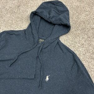 Polo Ralph Lauren T-Shirt Hoodie Mens Medium Blue Pullover Navy Blue